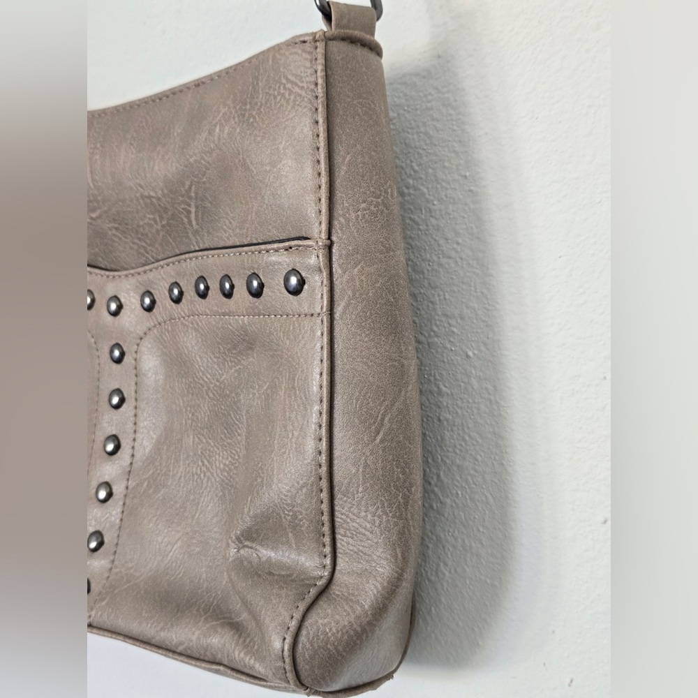Sam & Hadley Tan Studded Crossbody Bag | Faux Leather | Boho Chic - Picture 5 of 15